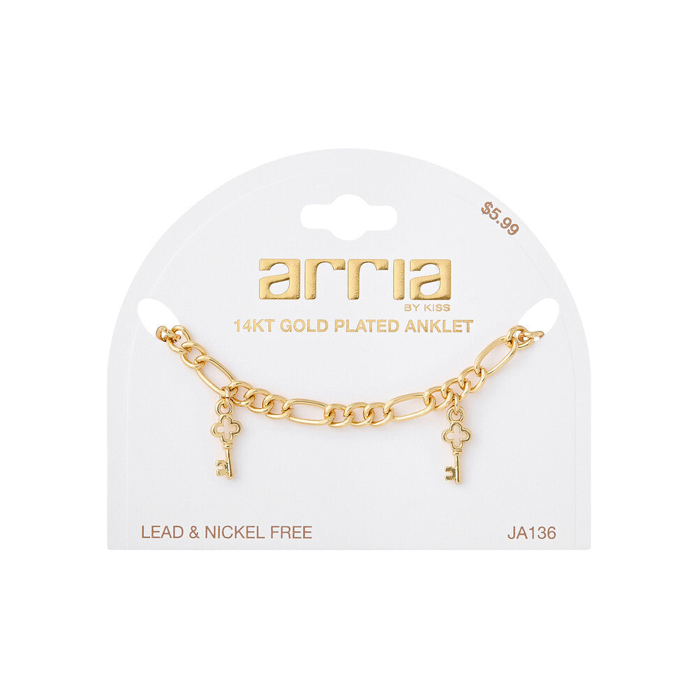 ARRIA 14K Gold Plated Butterflies Rhinestone Chain Anklet (#111- #140)