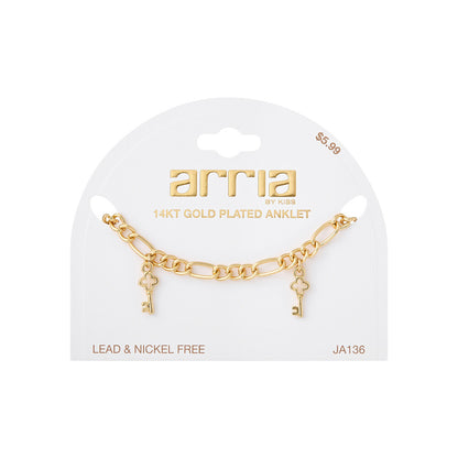 ARRIA 14K Gold Plated Butterflies Rhinestone Chain Anklet (#111- #140)