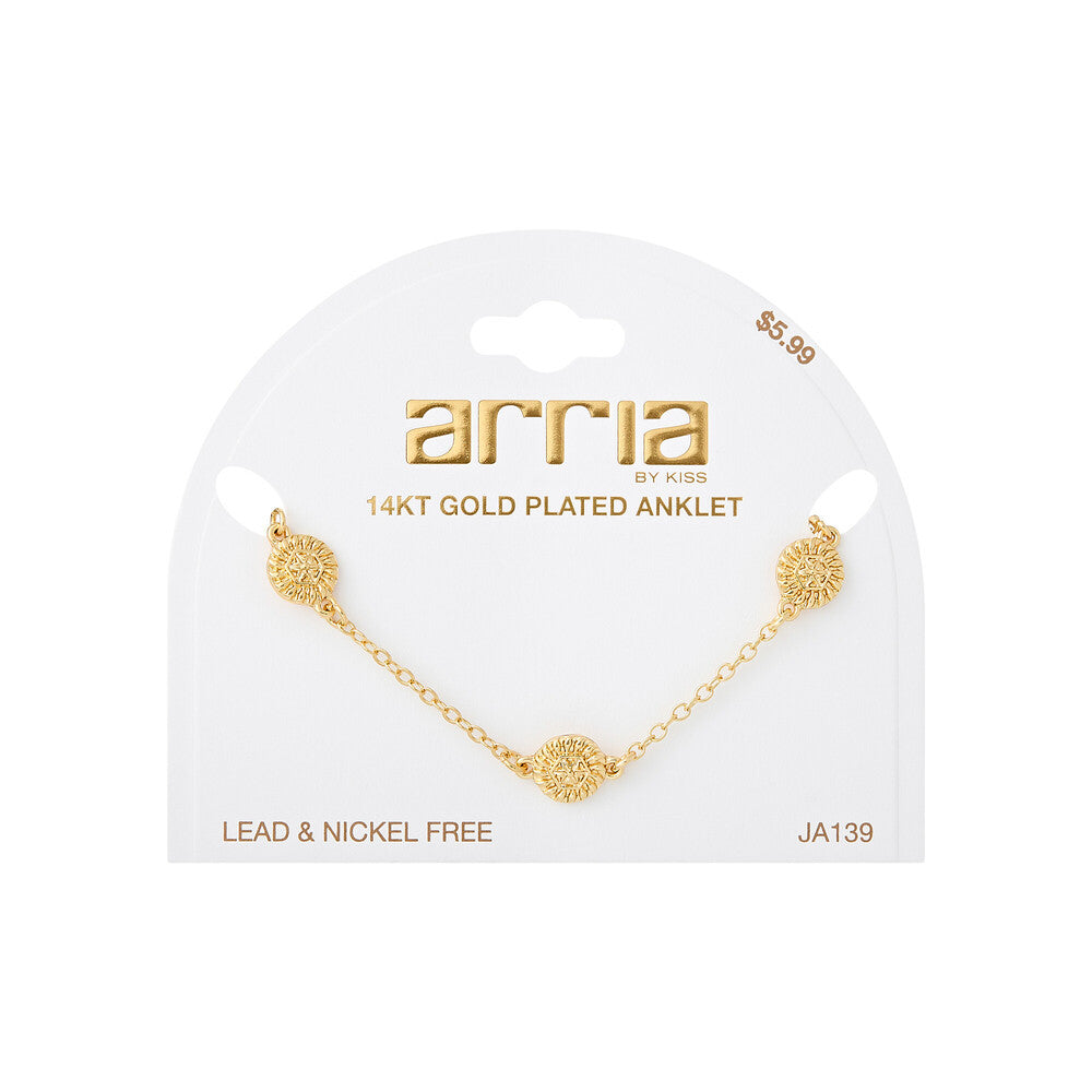 ARRIA 14K Gold Plated Butterflies Rhinestone Chain Anklet (#111- #140)