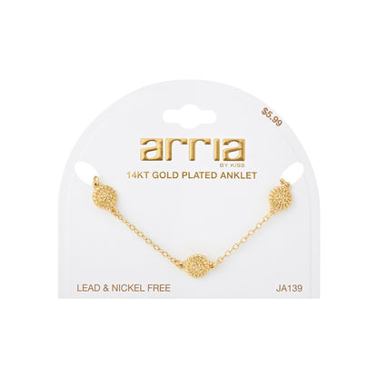 ARRIA 14K Gold Plated Butterflies Rhinestone Chain Anklet (#111- #140)