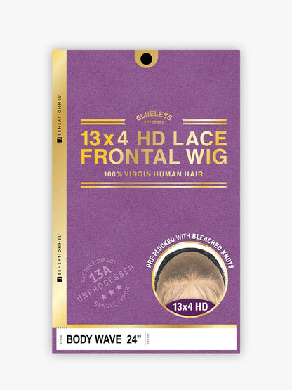 SENSATIONNEL 13A Glueless 100% Human Hair 13x4 Frontal HD Lace Wig - Body Wave (20"-24")