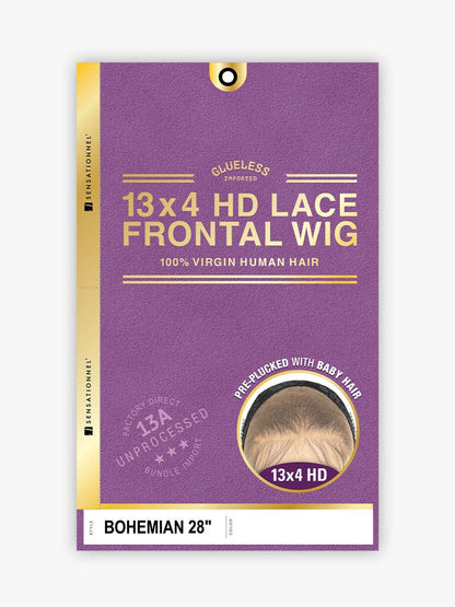 SENSATIONNEL 13A Glueless 100% Human Hair 13x4 Frontal HD Lace Wig - Bohemian Curl 20"