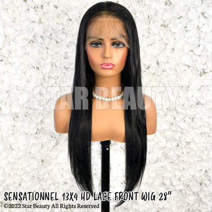 SENSATIONNEL 100% Human Hair 13A Glueless 13x4 Frontal HD Lace Wig - Straight (20"-34")