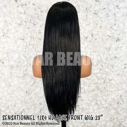 SENSATIONNEL 100% Human Hair 13A Glueless 13x4 Frontal HD Lace Wig - Straight (20"-34")