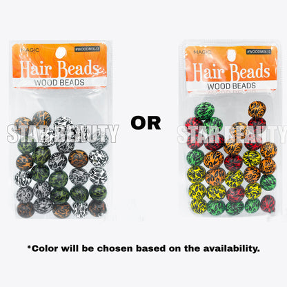 MAGIC Hair Wood Beads Mix