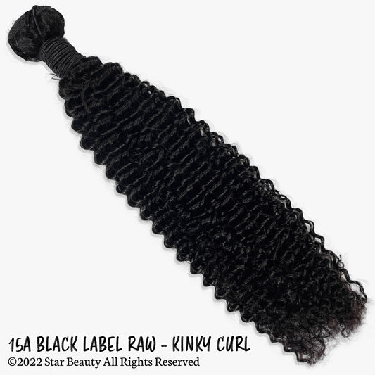 15A Black Label Raw Virgin Hair Single Bundle - Kinky Curl  (10"- 30")