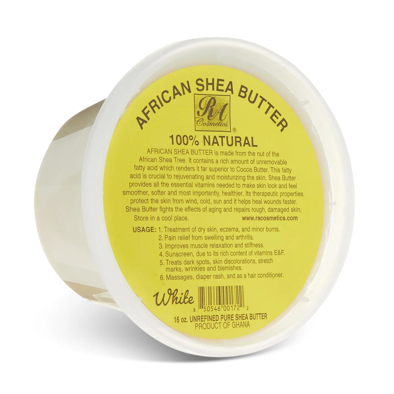 RA Cosmetics 100% Natural African Shea Butter Solid (White)