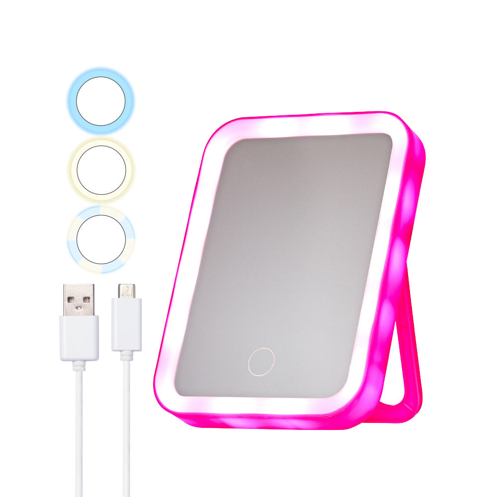 RED LED Table Mirror