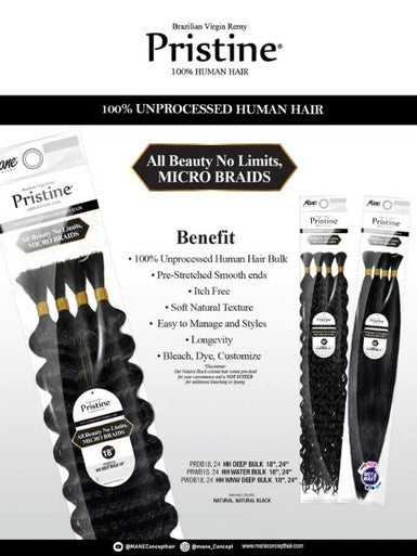 [WHOLESALE] MANE CONCEPT Pristine 100% Human Hair Deep Bulk (12"- 24")