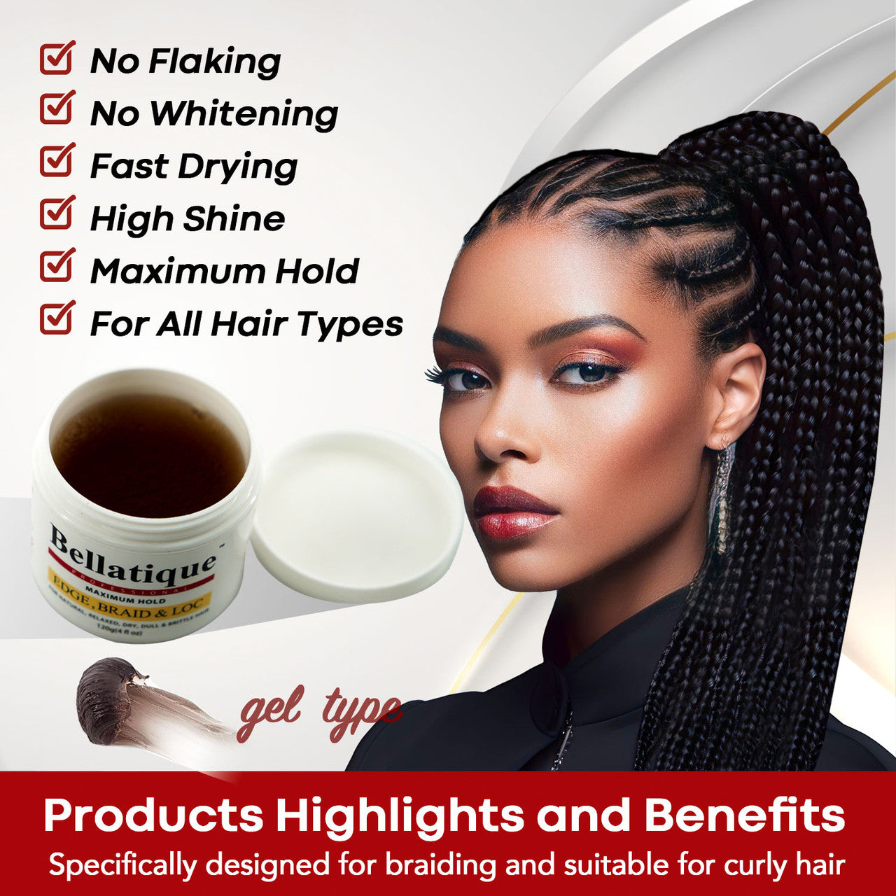 Bellatique Edge, Braid, Loc Control Braid Gel