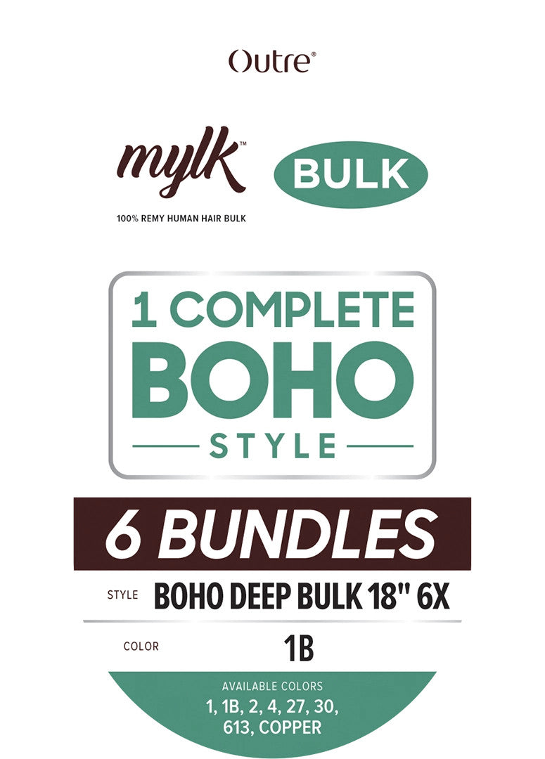 OUTRE 100% Remil Human Hair Baid - 6x Mylk Boho Deep Bulk (14"-18")