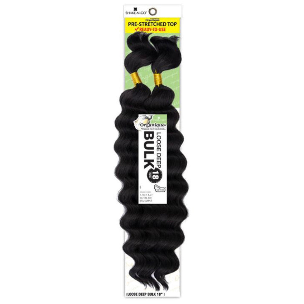SHAKE N GO Organique Human Hair Blend Braids - LOOSE DEEP BULK (18"- 22")