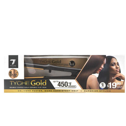 TYCHE Gold Double Coated Gold Ceramic Flat Iron