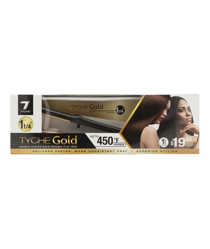 TYCHE Gold Double Coated Gold Ceramic Flat Iron