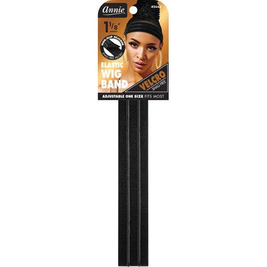 Annie Velcro Wig Band Silicone 1-1/8 (Grip Black)