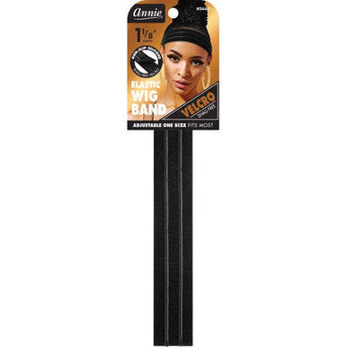 Annie Velcro Wig Band Silicone 1-1/8 (Grip Black)