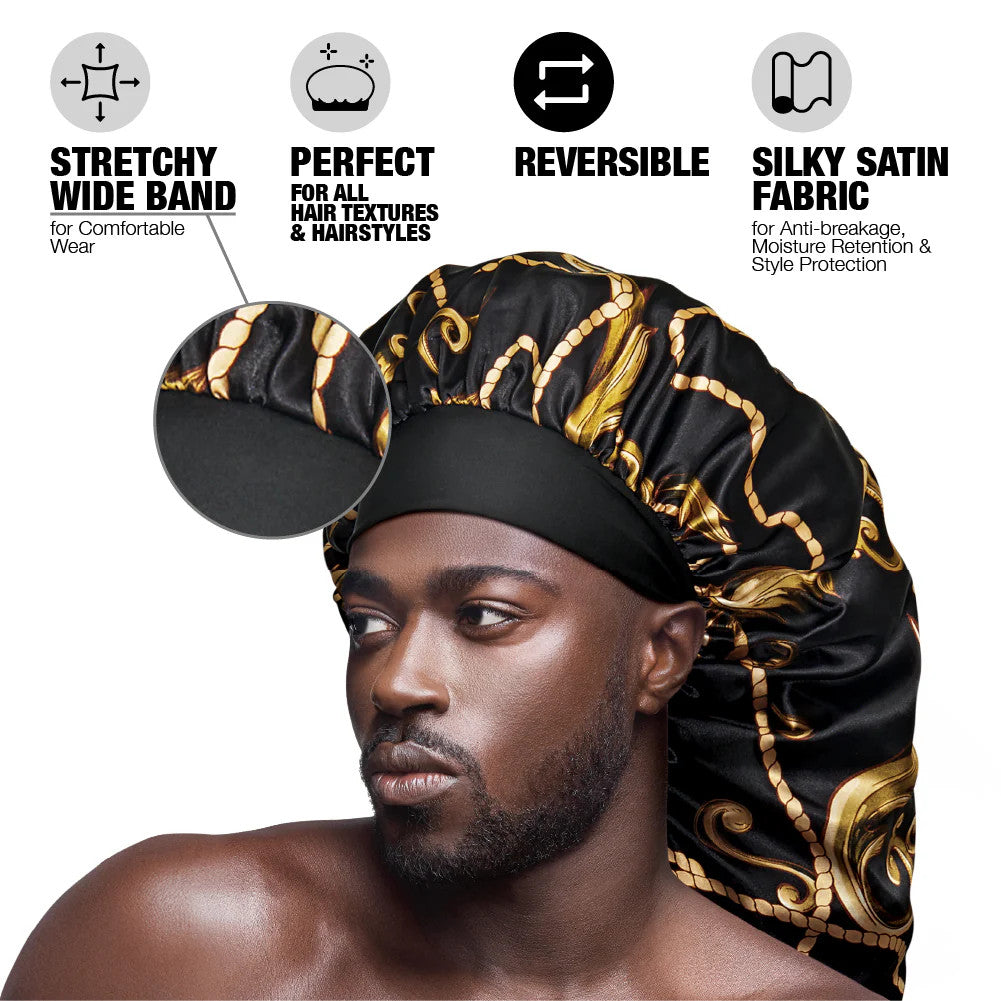 RED Men's Silky Satin Bonnet