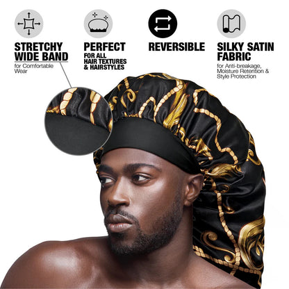 RED Men's Silky Satin Bonnet
