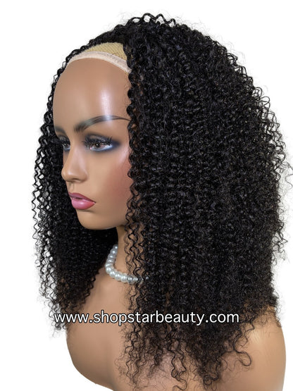 15A PINK LEMON GOLD 100% Human Hair Half Wig H-KINKY