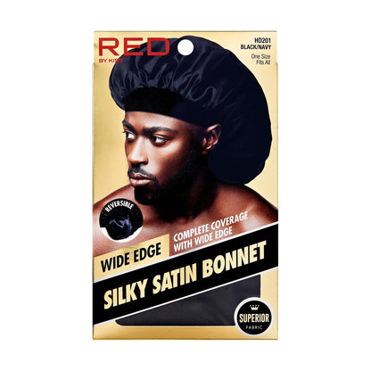 RED Mens Silky Satin Bonnet - Wide Edge