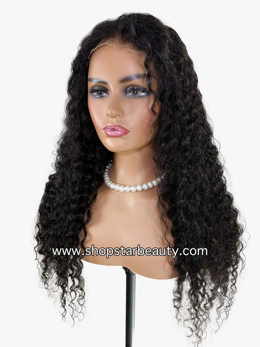 15A PINK LEMON GOLD 100% Human Hair 5X6 Lace Front Wig - EAST (Wet & Wavy) (18"-30")