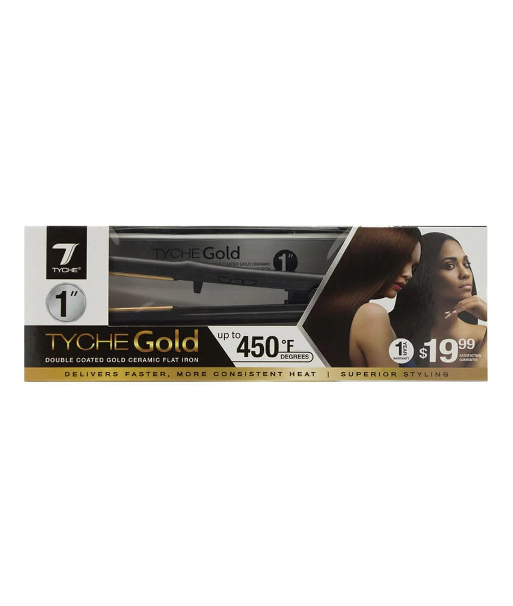 TYCHE Gold Double Coated Gold Ceramic Flat Iron