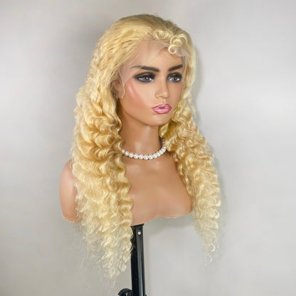 BOMB HAIR 100% Human Hair 13X5 Lace Frontal Wig - Deep Wave (613)