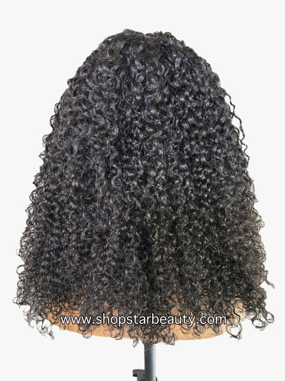 15A PINK LEMON GOLD 100% Human Hair V-Part Wig V-BURMESE CURL