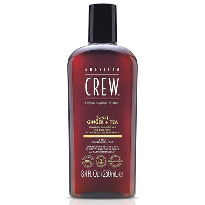 American Crew 3-IN-1 Ginger Tea Shampoo, Conditioner and Body Wash (8.4 oz)