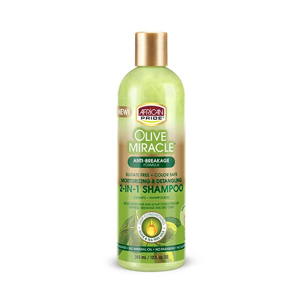 African Pride Olive Miracle Anti-Breakage Formula 2-in-1 Shampoo Plus Conditioner