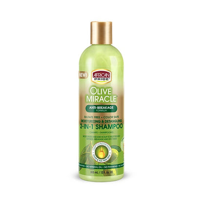 African Pride Olive Miracle Anti-Breakage Formula 2-in-1 Shampoo Plus Conditioner