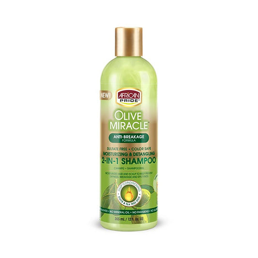 African Pride Olive Miracle Anti-Breakage Formula 2-in-1 Shampoo Plus Conditioner