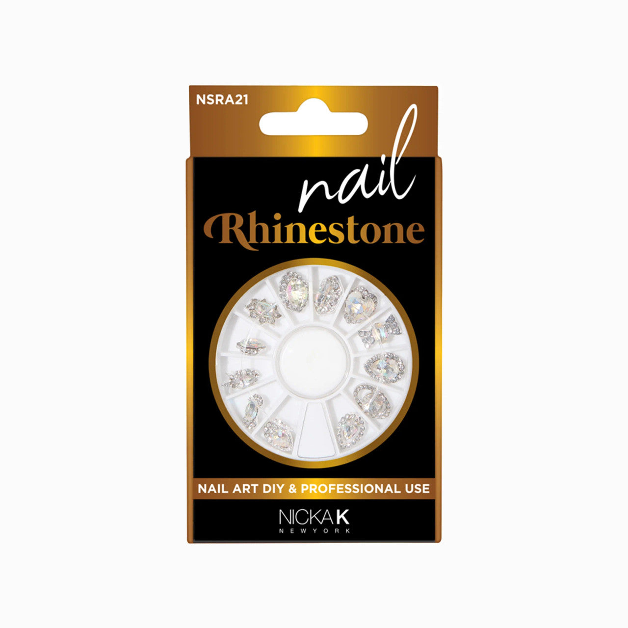 NICKA K Nail Rhinestones Round Case