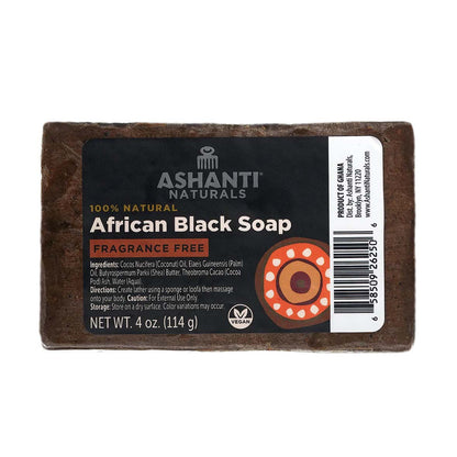 Ashanti African 100% Natural Black Soap (Fragrance Free)