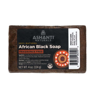 Ashanti African 100% Natural Black Soap (Fragrance Free)
