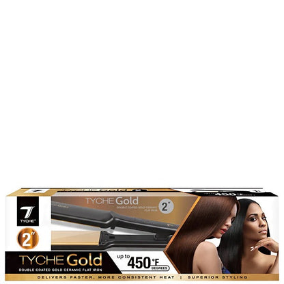 TYCHE Gold Double Coated Gold Ceramic Flat Iron