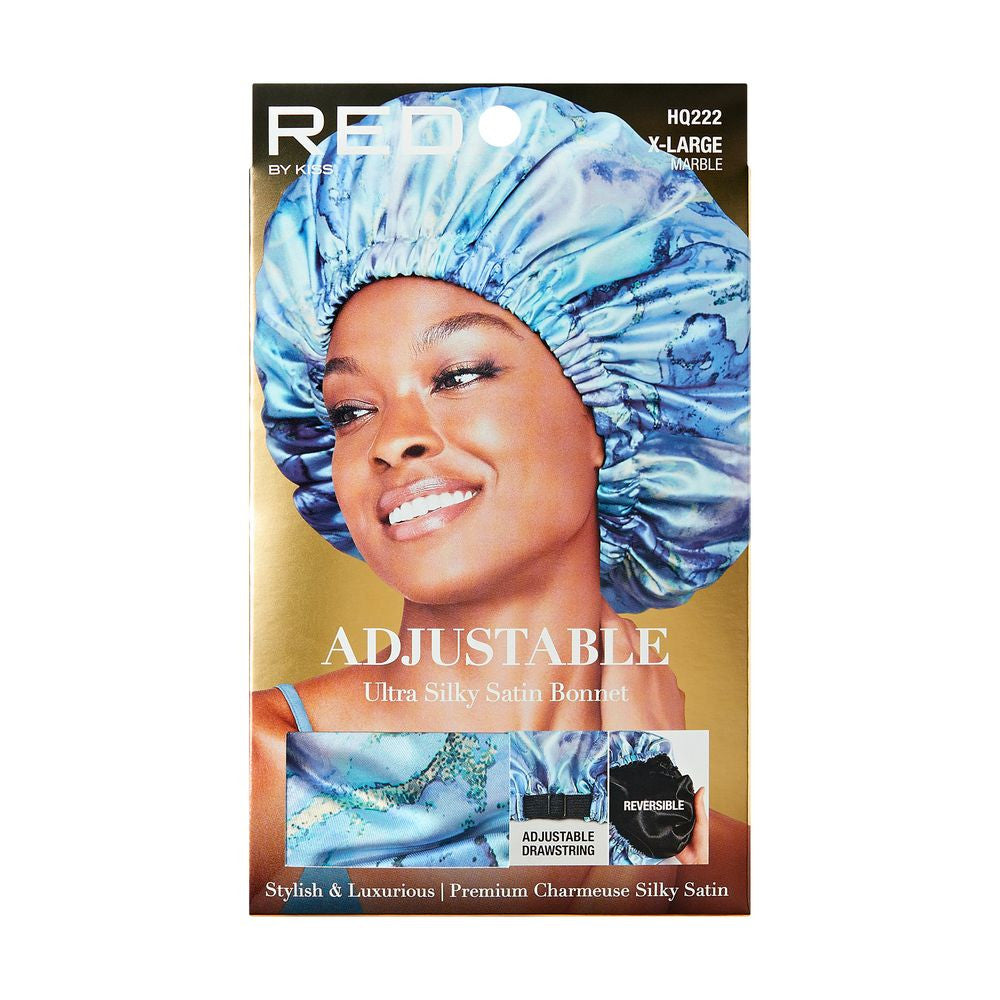 RED Adjustable Ultra Silky Satin Bonnet X-Large