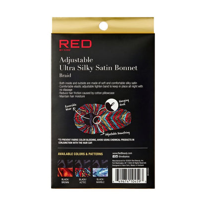 RED Adjustable Ultra Silky Satin Bonnet Braid