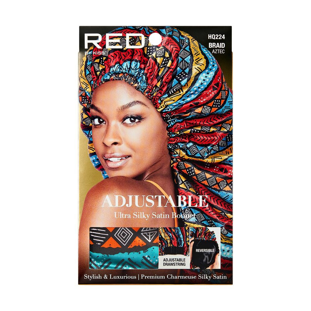 RED Adjustable Ultra Silky Satin Bonnet Braid