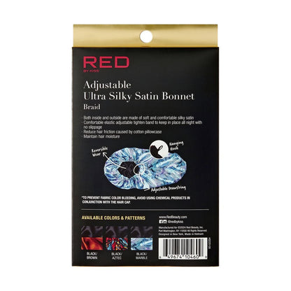 RED Adjustable Ultra Silky Satin Bonnet Braid