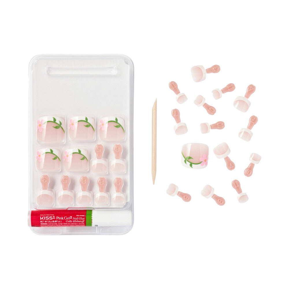 KISS Gold Finger Glue-On Fake Toenails - THE VIBE