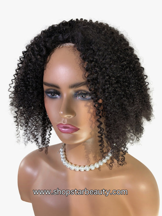 BOMB HAIR 100% Human Hair Half Wig - Curly 18"