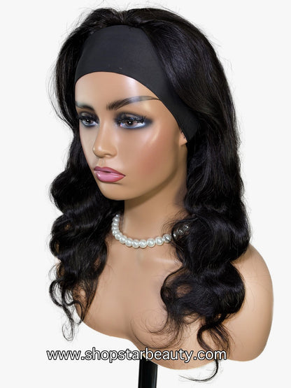 BOMB HAIR 100% Human Hair Band Wig - Body Wave (18"-22")
