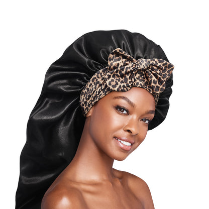 RED Adjustable Satin Bonnet with Tie Band
