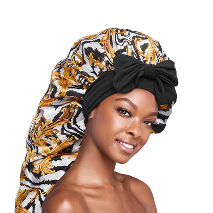 RED Adjustable Satin Bonnet with Tie Band