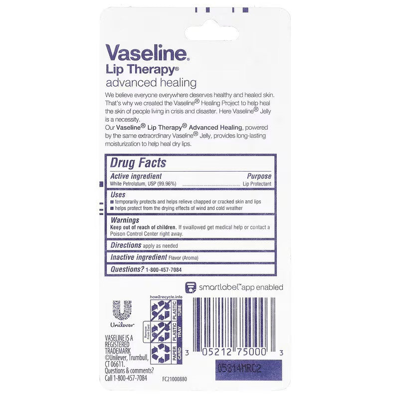 VASELINE Lip Therapy Advanced Healing - Tube (0.35oz)