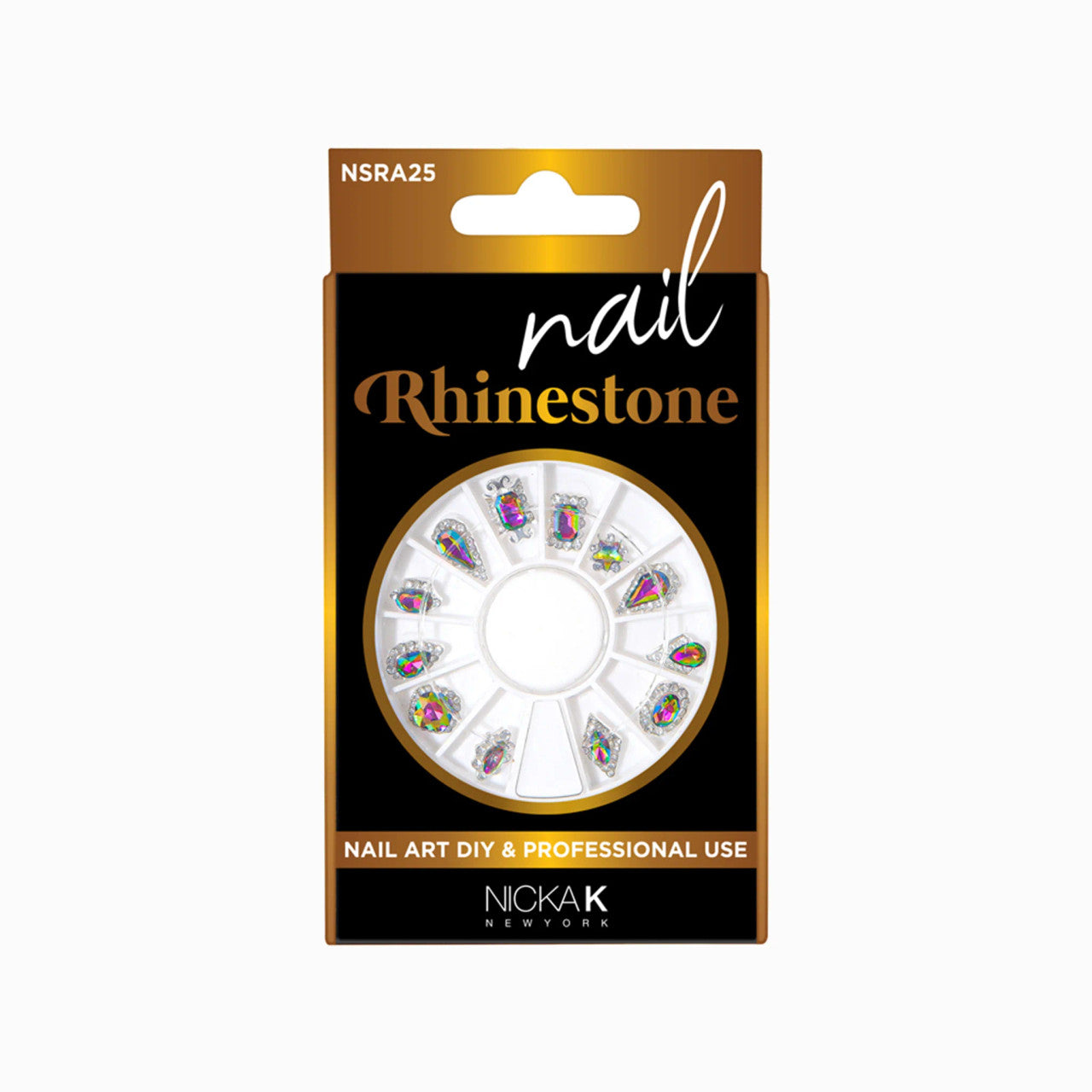 NICKA K Nail Rhinestones Round Case