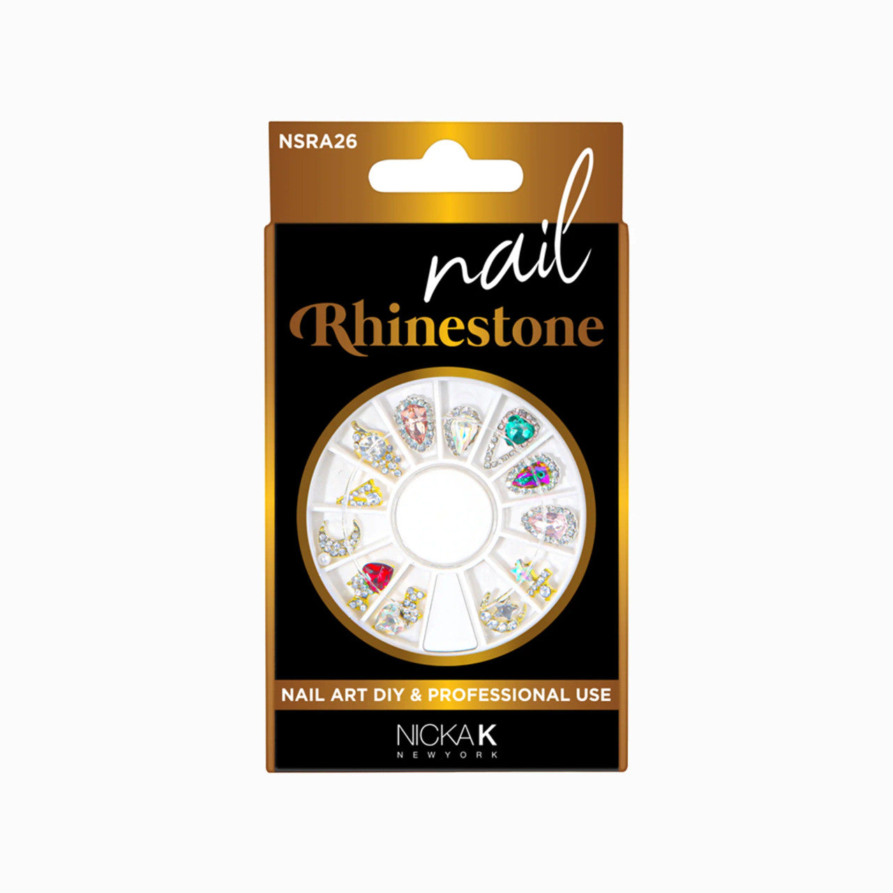 NICKA K Nail Rhinestones Round Case