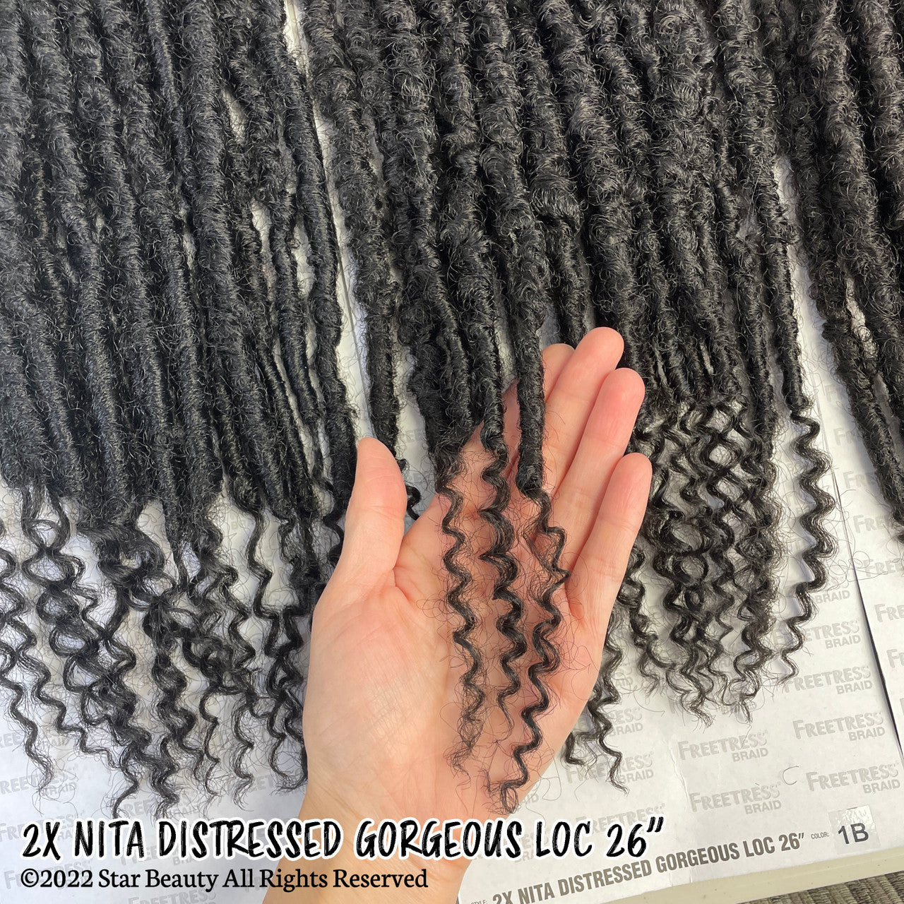 SHAKE N GO FreeTress Synthetic Hair Crochet Braids - 2X Nita Distressed Gorgeous Loc 26"