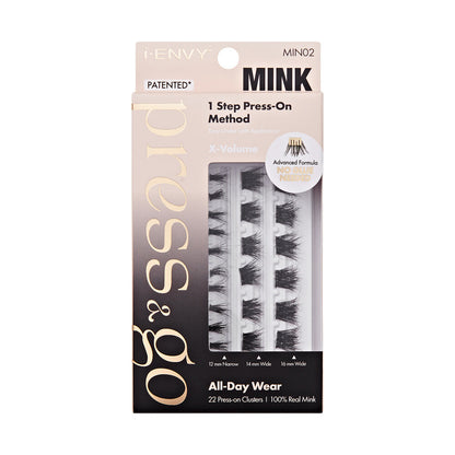 KISS i Envy Press & Go Press-On Pre-Glued Lash Clusters – Mink